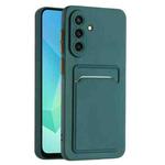 For Samsung Galaxy A56 5G Skin Feel Card Contrast Color Button TPU Phone Case(Dark Green)