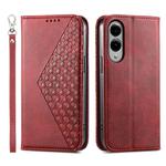 For Samsung Galaxy S25 Edge 5G Cubic Grid Calf Texture Magnetic Leather Phone Case(Red)