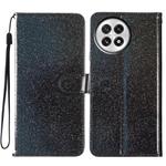 For OnePlus 13 Glitter Powder Flip Leather Phone Case(Black)
