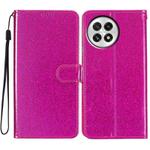 For OnePlus 13 Glitter Powder Flip Leather Phone Case(Rose Red)
