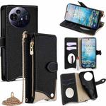 For TCL 50 NxtPaper / 50 Pro NxtPaper Crossbody Chain Fishtail Litchi Leather Phone Case(Black)