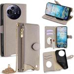 For TCL 50 NxtPaper / 50 Pro NxtPaper Crossbody Chain Fishtail Litchi Leather Phone Case(Grey)
