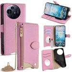 For TCL 50 NxtPaper / 50 Pro NxtPaper Crossbody Chain Fishtail Litchi Leather Phone Case(Pink)