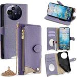 For TCL 50 NxtPaper / 50 Pro NxtPaper Crossbody Chain Fishtail Litchi Leather Phone Case(Purple)