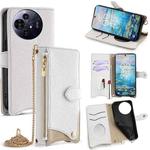 For TCL 50 NxtPaper / 50 Pro NxtPaper Crossbody Chain Fishtail Litchi Leather Phone Case(White)