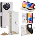 For TCL 60R 5G Crossbody Chain Fishtail Litchi Leather Phone Case(White)