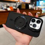 For iPhone 13 Pro Max Lens Frame Holder Blade MagSafe Phone Case(Black)