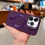 For iPhone 13 Pro Max Lens Frame Holder Blade MagSafe Phone Case(Dark Purple)