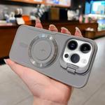 For iPhone 12 Pro Max Lens Frame Holder Blade MagSafe Phone Case(Space Gray)