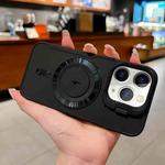 For iPhone 11 Pro Max Lens Frame Holder Blade MagSafe Phone Case(Black)