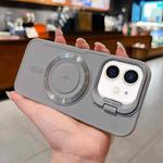 For iPhone 11 Lens Frame Holder Blade MagSafe Phone Case(Space Gray)