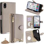 For ZTE Kantan Sumaho 4 A402ZT Crossbody Chain Fishtail Litchi Leather Phone Case(Grey)