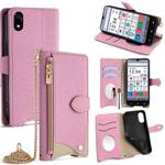 For ZTE Kantan Sumaho 4 A402ZT Crossbody Chain Fishtail Litchi Leather Phone Case(Pink)