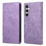 For Samsung Galaxy S25 FE 5G Business Solid Color Magnetic RFID Leather Phone Case(Purple)