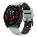 For Garmin 26mm Kalebol Two-color Silicone Strap(Mint Green Black)