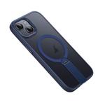 For iPhone 14 Plus Rotating Bar Holder Magnetic MagSafe Phone Case(Blue)