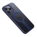 For iPhone 12 Pro Max Rotating Bar Holder Magnetic MagSafe Phone Case(Blue)