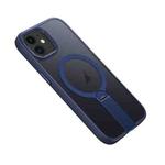 For iPhone 12 Rotating Bar Holder Magnetic MagSafe Phone Case(Blue)