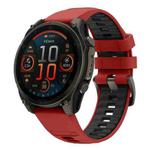 For Garmin 22mm Kalebol Two-color Silicone Strap(Red Black)
