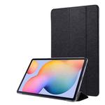 For Samsung Galaxy Tab S8+ / Tab S8 Plus /  Tab S7 FE / Tab S7+ / T970 Silk Texture Three-fold Horizontal Flip Leather Case with Holder & Pen Slot(Black)