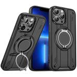 For iPhone 13 Pro Rotating Ring Holder Magnetic MagSafe Phone Case(Black)