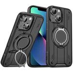 For iPhone 13 Rotating Ring Holder Magnetic MagSafe Phone Case(Black)