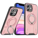 For iPhone 11 Rotating Ring Holder Magnetic MagSafe Phone Case(Pink)