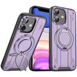 For iPhone 11 Rotating Ring Holder Magnetic MagSafe Phone Case(Purple)