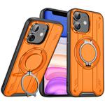 For iPhone 11 Rotating Ring Holder Magnetic MagSafe Phone Case(Orange)