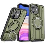 For iPhone 11 Rotating Ring Holder Magnetic MagSafe Phone Case(Green)