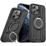 For iPhone 11 Pro Max Rotating Ring Holder Magnetic MagSafe Phone Case(Black)