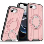 For iPhone 16e Rotating Ring Holder Magnetic MagSafe Phone Case(Pink)