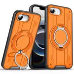 For iPhone 16e Rotating Ring Holder Magnetic MagSafe Phone Case(Orange)