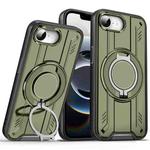For iPhone 16e Rotating Ring Holder Magnetic MagSafe Phone Case(Green)