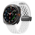 For Samsung Galaxy Watch Ultra 47mm Kalebol Mesh Magnetic Silicone Watch Strap(White)