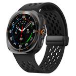 For Samsung Galaxy Watch Ultra 47mm Kalebol Mesh Magnetic Silicone Watch Strap(Black)