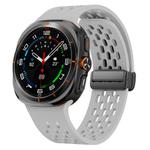 For Samsung Galaxy Watch Ultra 47mm Kalebol Mesh Magnetic Silicone Watch Strap(Grey)