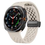 For Samsung Galaxy Watch Ultra 47mm Kalebol Mesh Magnetic Silicone Watch Strap(Starlight)