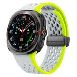 For Samsung Galaxy Watch Ultra 47mm Kalebol Mesh Magnetic Silicone Watch Strap(Wild Path Grey Green)