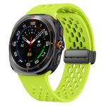 For Samsung Galaxy Watch Ultra 47mm Kalebol Mesh Magnetic Silicone Watch Strap(Fluorescent Green)