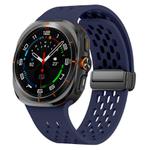 For Samsung Galaxy Watch Ultra 47mm Kalebol Mesh Magnetic Silicone Watch Strap(Blue)