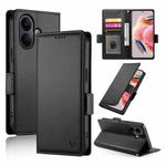 For vivo V60 Lite 5G Side Buckle Magnetic Frosted Leather Phone Case(Black)