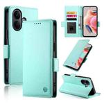For vivo V60 Lite 5G Side Buckle Magnetic Frosted Leather Phone Case(Mint Green)
