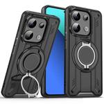 For Redmi Note 13 4G Rotating Ring Holder Magnetic MagSafe Phone Case(Black)