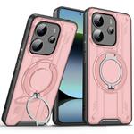 For Redmi Note 14 4G 164.48mm Rotating Ring Holder Magnetic MagSafe Phone Case(Pink)