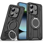 For Redmi Note 14 5G Rotating Ring Holder Magnetic MagSafe Phone Case(Black)