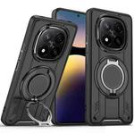 For Redmi Note 14 Pro 4G Rotating Ring Holder Magnetic MagSafe Phone Case(Black)