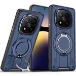 For Redmi Note 14 Pro 4G Rotating Ring Holder Magnetic MagSafe Phone Case(Blue)