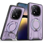 For Redmi Note 14 Pro 4G Rotating Ring Holder Magnetic MagSafe Phone Case(Purple)