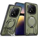 For Redmi Note 14 Pro 4G Rotating Ring Holder Magnetic MagSafe Phone Case(Green)